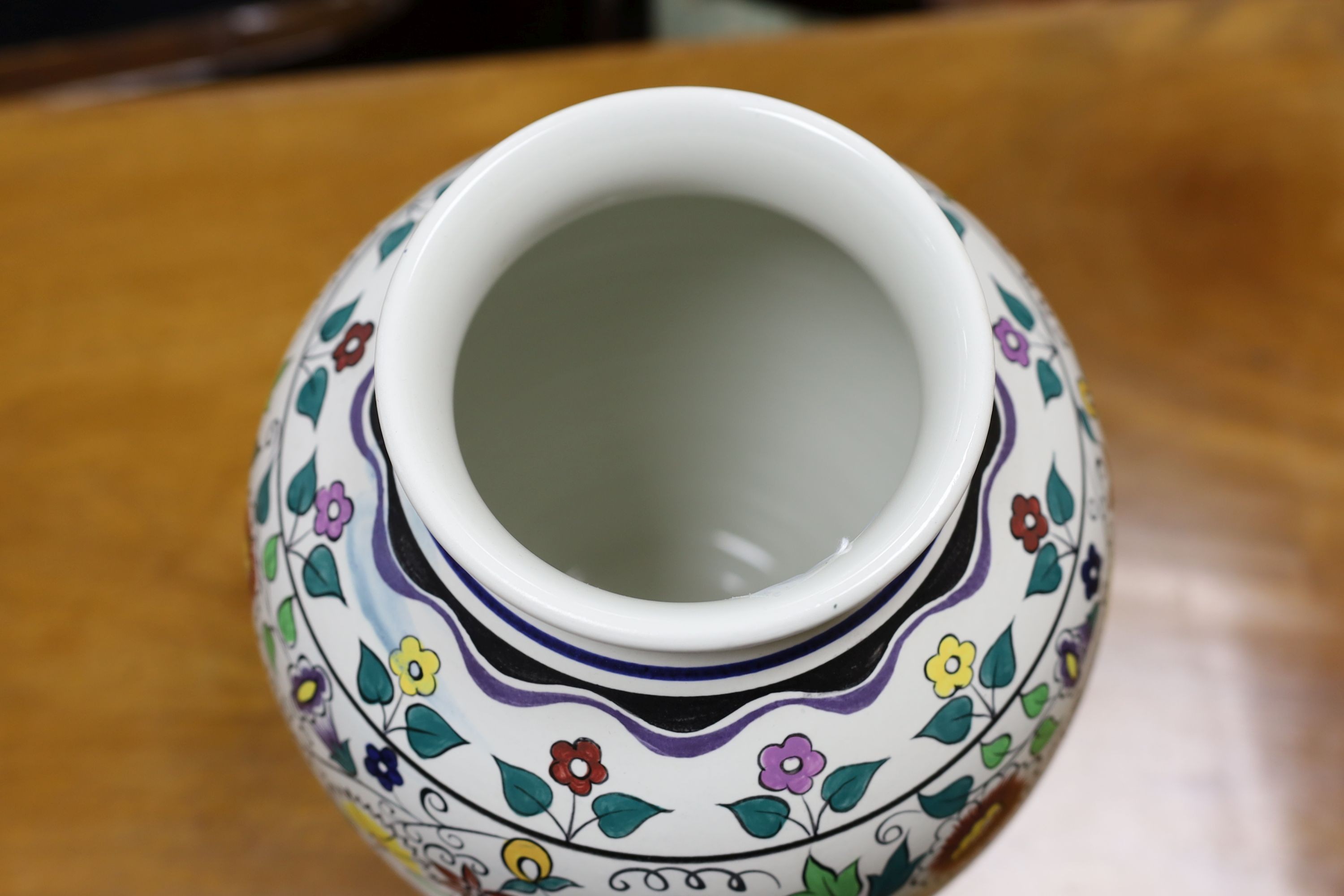 A Poole Persian pattern vase by N. Blackmore, 35cm